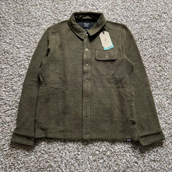 Prana IncrediWool Overshirt Men's L Slate Green Heather Slim Fit Performance - Picture 4 of 10